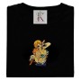 T-shirt ricamata ragazza capelli arancioni