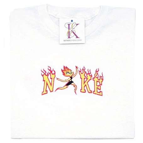 Embroidered t-shirt fire 2