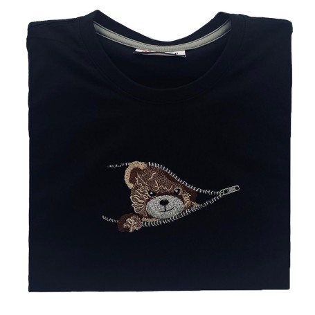 T-shirt ricamata orso