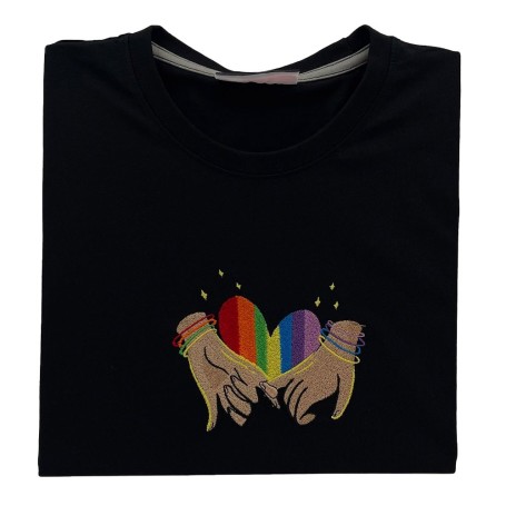 Embroidered t-shirt rainbow