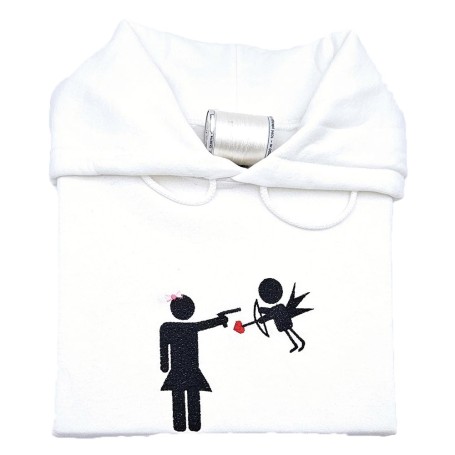 Embroidered sweatshirt cupid