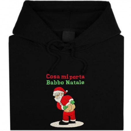 Felpa ricamata Natale ho ho ho