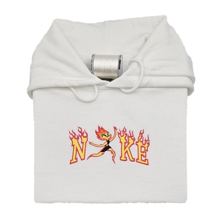 Embroidered sweatshirt fire