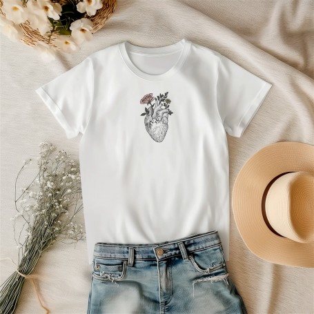 T-shirt ricamata cuore anatomico 2