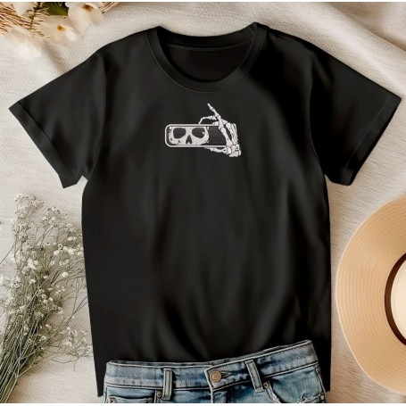 Embroidered t-shirt skeleton