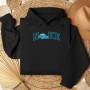 Embroidered sweatshirt blue car